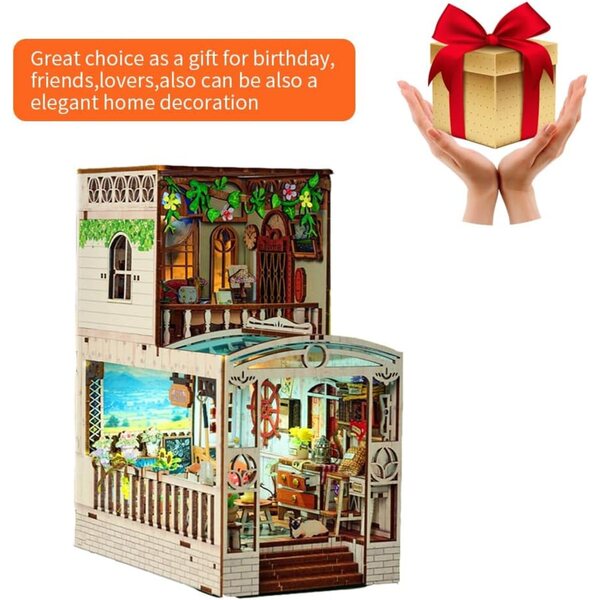 3D-DIY-Puppenhaus aus Holz mit zwei Etagen, Kreativset für Weihnachten und Dekoration