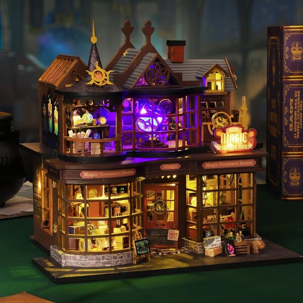 DIY-Miniaturhaus-Set mit Lichtern und verschiedenen Materialien für eine einzigartige Dekoration