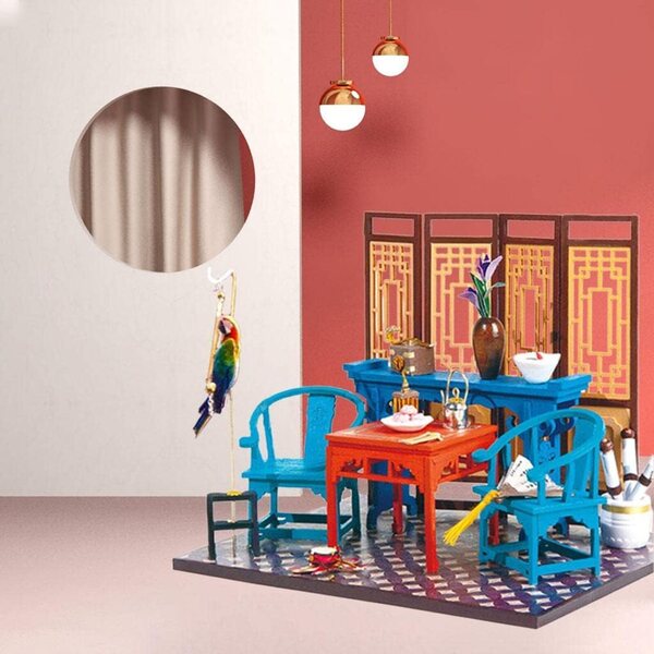 Casa delle bambole in legno stile vintage cinese con mobili realistici kit fai-da-te