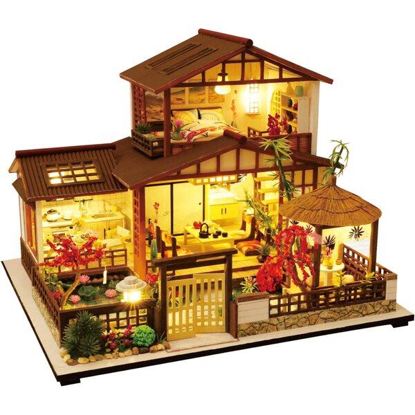 1:24 DIY Miniatur-Puppenhaus-Bausatz aus Holz mit Musik und LED – einzigartige Dekoration