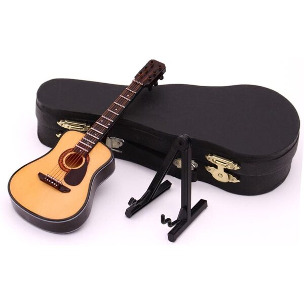 Mini-Klassikgitarre aus Holz 25x9 cm für Innen- und Bürodekoration