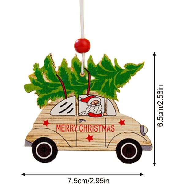 Weihnachts-LKW-Anhänger aus stabilem Holz, festlicher Baumschmuck 8x7,5 cm