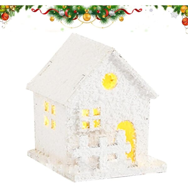 Maison lumineuse Natale in legno con LED – decorazione natalizia elegante e versatile
