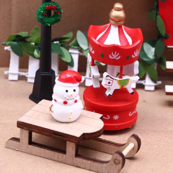Decorazioni Natale in Miniatura per Casa delle Bambole in Legno 1:12
