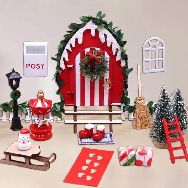 Decorazioni Natale in Miniatura per Casa delle Bambole in Legno 1:12