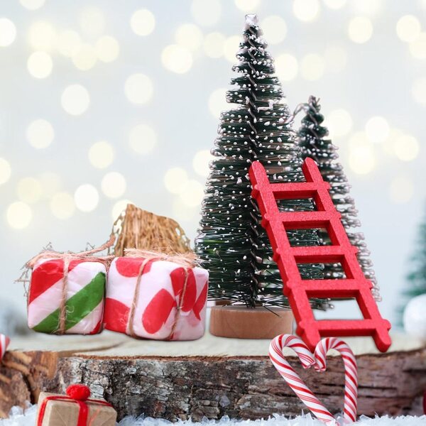 Decorazioni Natale in Miniatura per Casa delle Bambole in Legno 1:12