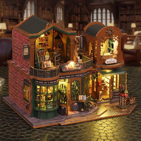 3D-Miniatur-Puppenhaus aus Holz mit Musik und Staubschutz, Bausatz
