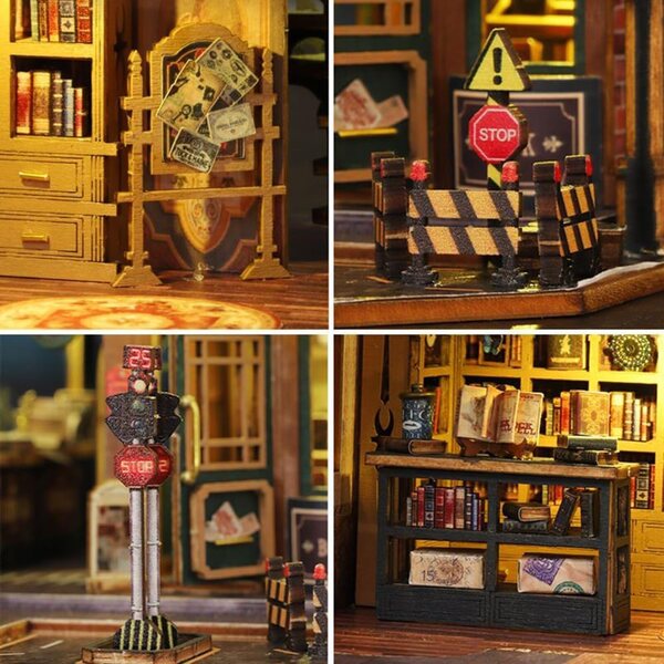 3D-Miniatur-Puppenhaus aus Holz mit Musik und Staubschutz, Bausatz