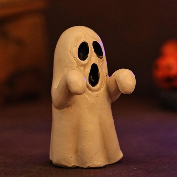 Set mit 6 Miniatur-Spukhausstatuen aus Kunstharz für Halloween- und Partydekorationen
