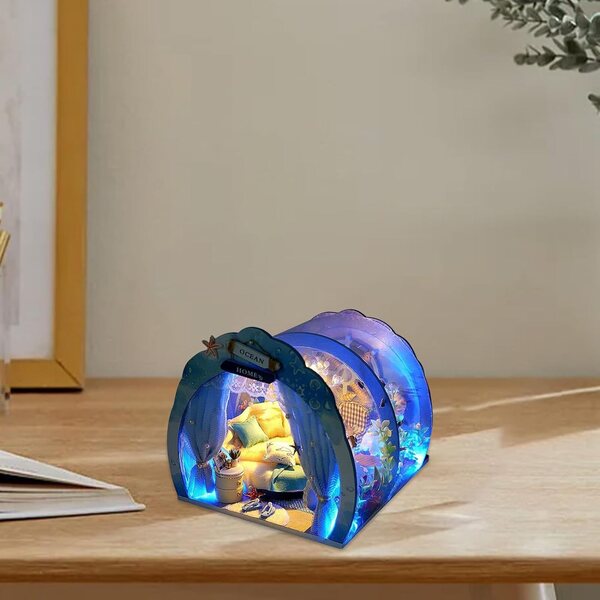 Modello Casa Miniatura Tunnel Marittimo con LED, Design Elegante e Robusto in ABS e Tessuto