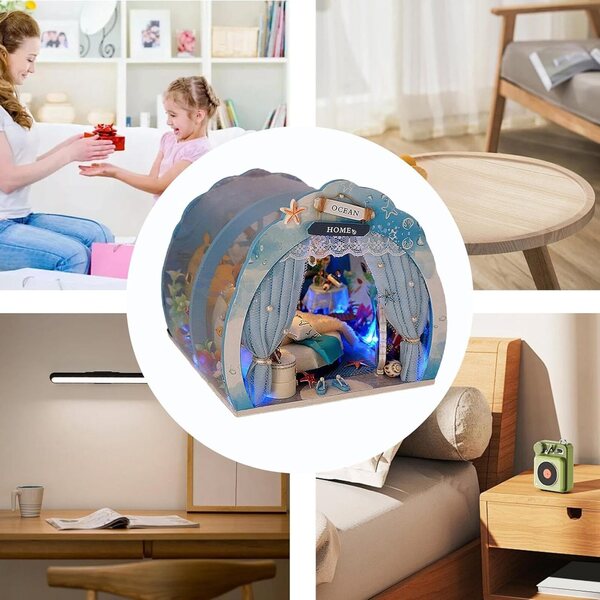 Modello Casa Miniatura Tunnel Marittimo con LED, Design Elegante e Robusto in ABS e Tessuto