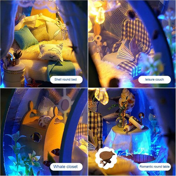 Modello Casa Miniatura Tunnel Marittimo con LED, Design Elegante e Robusto in ABS e Tessuto