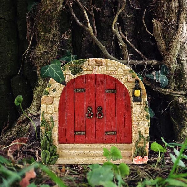Porte de fata miniature in legno per giardino, decorazione colorata dimensioni 10x8 cm