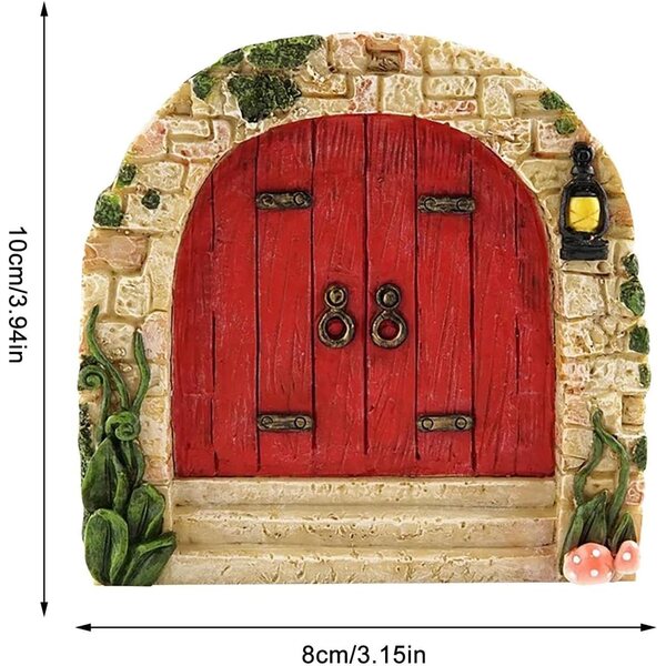 Porte de fata miniature in legno per giardino, decorazione colorata dimensioni 10x8 cm
