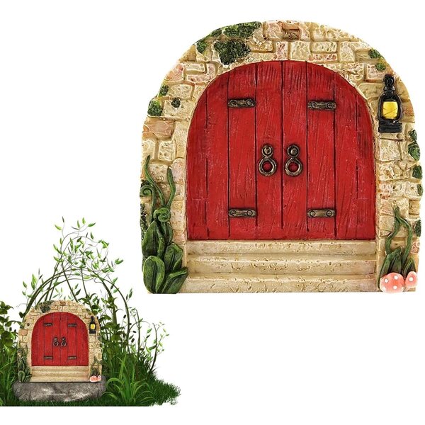 Porte de fata miniature in legno per giardino, decorazione colorata dimensioni 10x8 cm