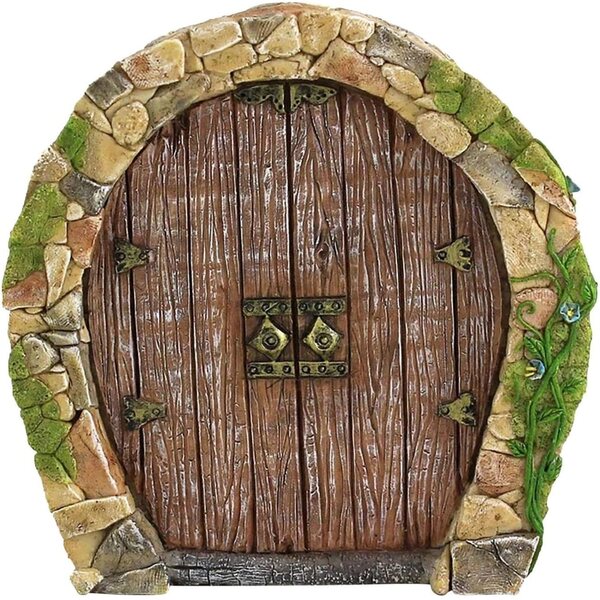 Porta di Giardino delle Fate in Legno Miniatura, Decorazione Magica 10x8 cm