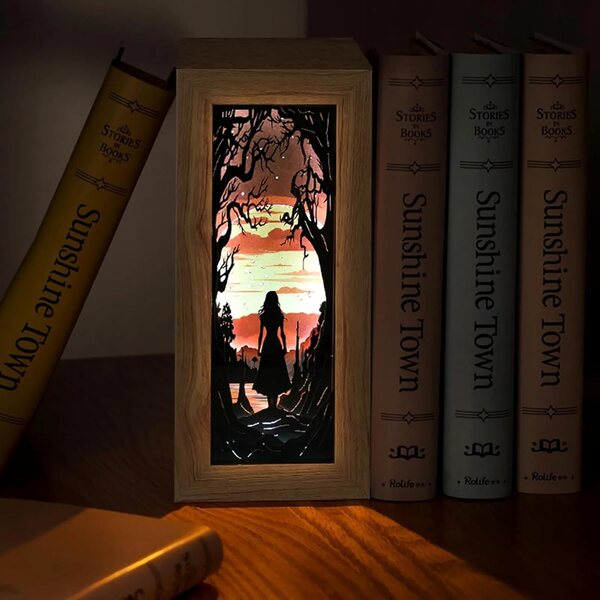Scatola lumineuse papier A Rose Blooms Among The Thorns per decorare libri e angoli creativi