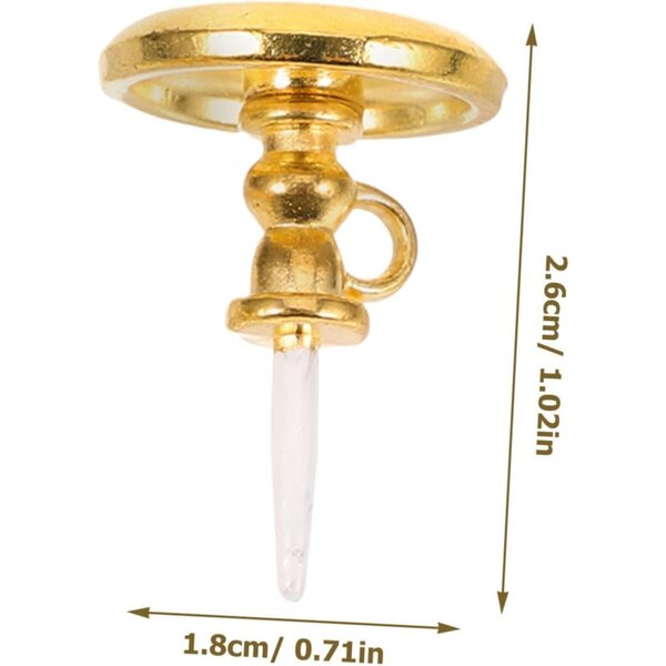 2 Miniatur-Kerzenhalter aus Metall 1:12 für Puppenhäuser und Mikrolandschaften