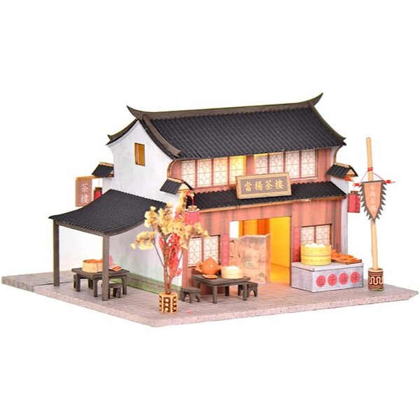 3D-Miniatur-Puppenhaus-Bausatz im chinesischen Stil, DIY aus Holz und Papier