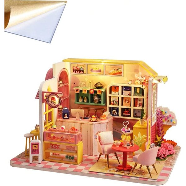 Casa delle bambole in miniatura 3D fai-da-te con mobili, luce LED e musica, scala 1:24