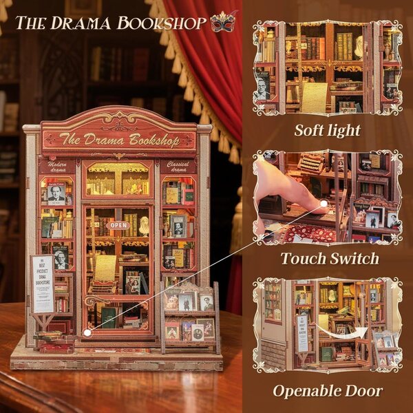 CUTEBEE Kit casa delle bambole 3D in legno fai da te, decorazione miniatura unica