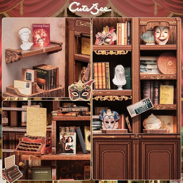 CUTEBEE Kit casa delle bambole 3D in legno fai da te, decorazione miniatura unica