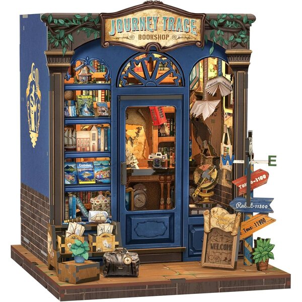 CUTEBEE House Miniature Kit Book Nook 3D-Holzpuzzle zum Dekorieren des Bücherregals