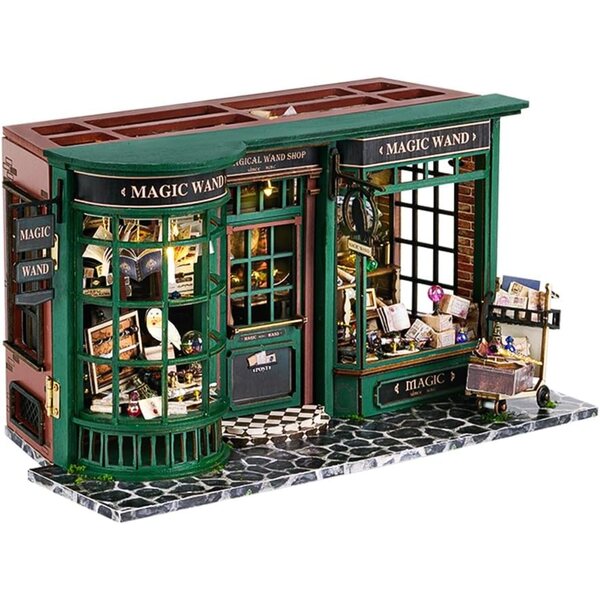 CUTEBEE DIY Puppenhaus-Bausatz aus Holz, kreatives Miniatur-Zauberhaus