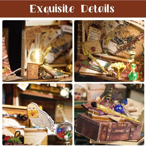 CUTEBEE Kit casa delle bambole in legno fai-da-te, casa magica miniatura creativa