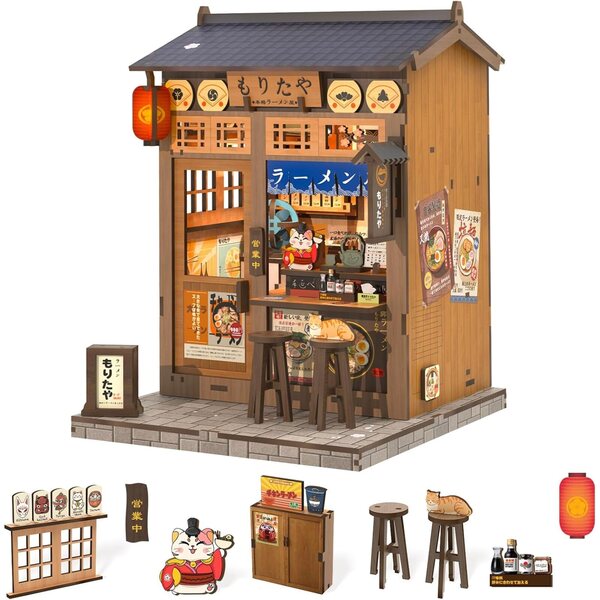 Fsolis Kit Casa Miniatura Giapponese da Costruire - Decorazione Libreria Creativa