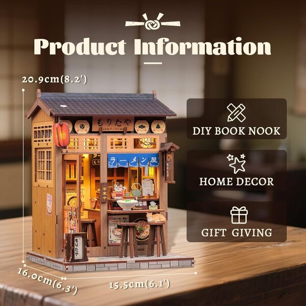 Fsolis Kit Casa Miniatura Giapponese da Costruire - Decorazione Libreria Creativa