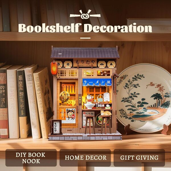 Fsolis Kit Casa Miniatura Giapponese da Costruire - Decorazione Libreria Creativa