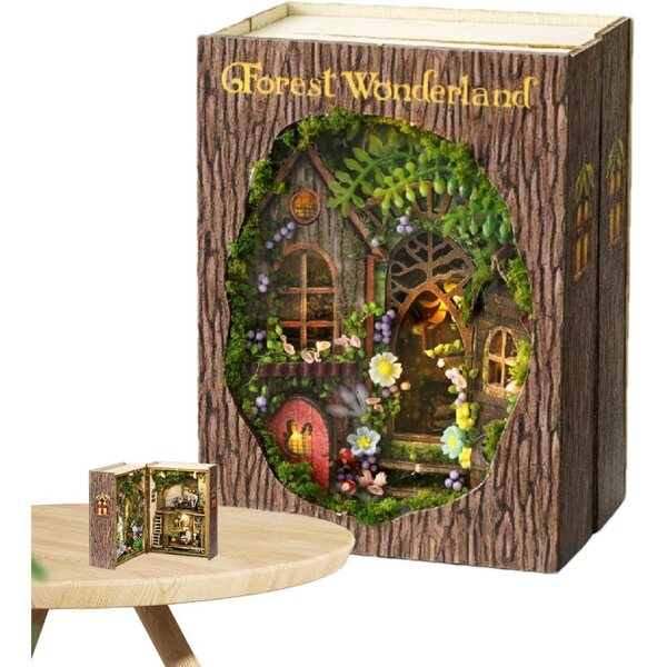Jubepk Miniaturhaus-Bausatz aus Holz – realistisches Modell für Familien und Enthusiasten