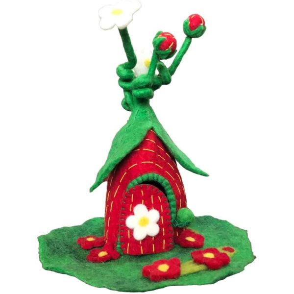 Casa Fata Magica in Feltro Handmade con Giardino e Porte Mobili 30cm