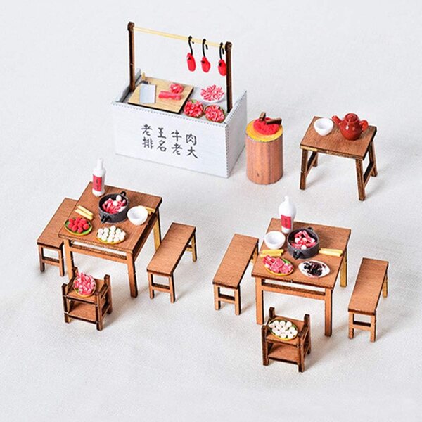 Casa delle bambole 3D in legno fatta a mano - Modello in miniatura della casa della torta cantonese 1:24