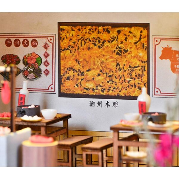 Casa delle bambole 3D in legno fatta a mano - Modello in miniatura della casa della torta cantonese 1:24