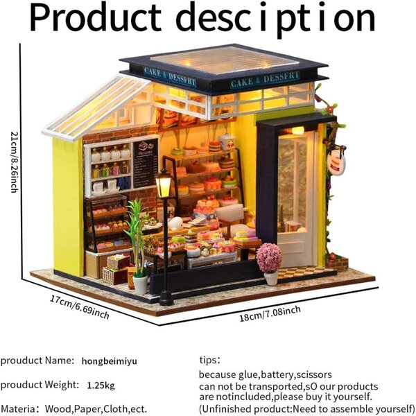 3D-Puppenhaus aus Holz zum Zusammenbauen – XLZSP-Kreativset für Erwachsene und Kinder