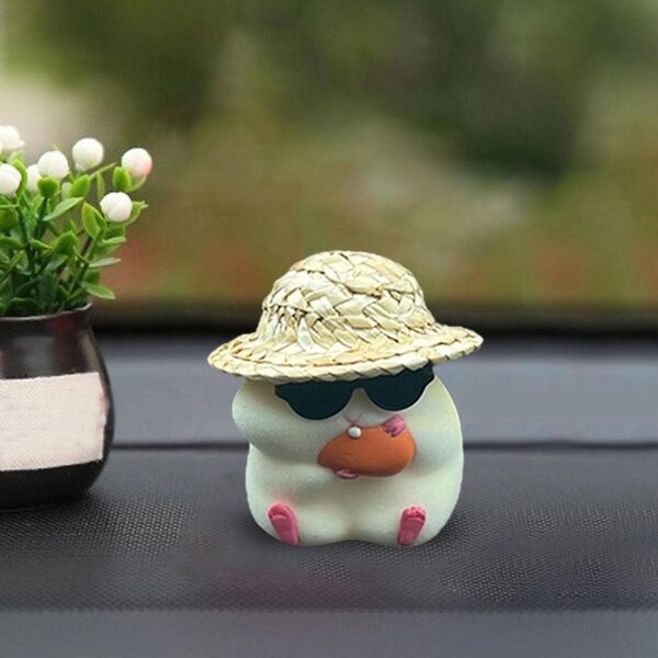 Figurina hamster LOVIVER decorazione auto miniatura 5x3 cm in resina robusta