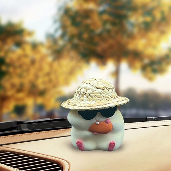 Figurina hamster LOVIVER decorazione auto miniatura 5x3 cm in resina robusta