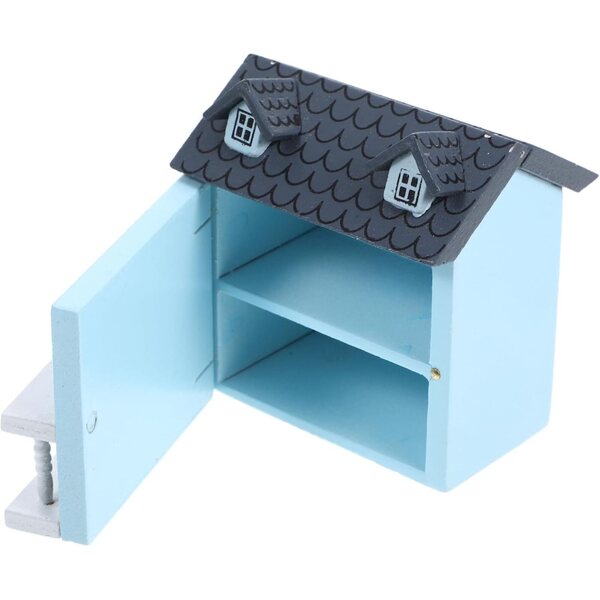 VICASKY Miniatur-Kleiderschrank für Puppenhaus, realistische Möbel 1:12 aus Holz