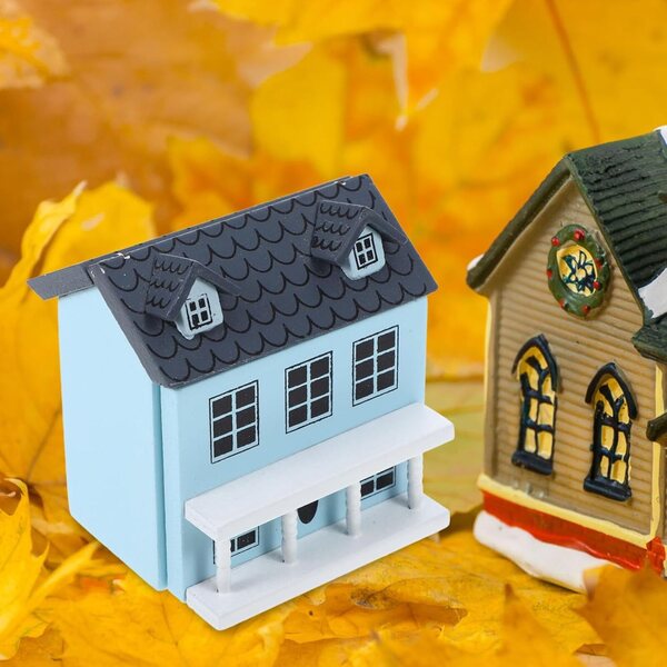 VICASKY Miniatur-Kleiderschrank für Puppenhaus, realistische Möbel 1:12 aus Holz