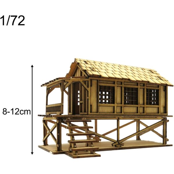 F Fityle Kit Casa in Legno 1:72 da Costruire - Modello Vintage DIY per Miniature