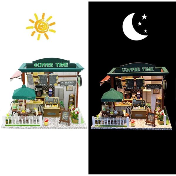 DIY Loft-Stil 3D-Miniatur-Puppenhaus aus Holz mit LED – Komplettset ab 14 Jahren