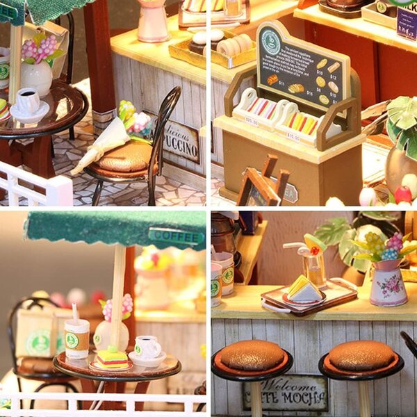 DIY Loft-Stil 3D-Miniatur-Puppenhaus aus Holz mit LED – Komplettset ab 14 Jahren