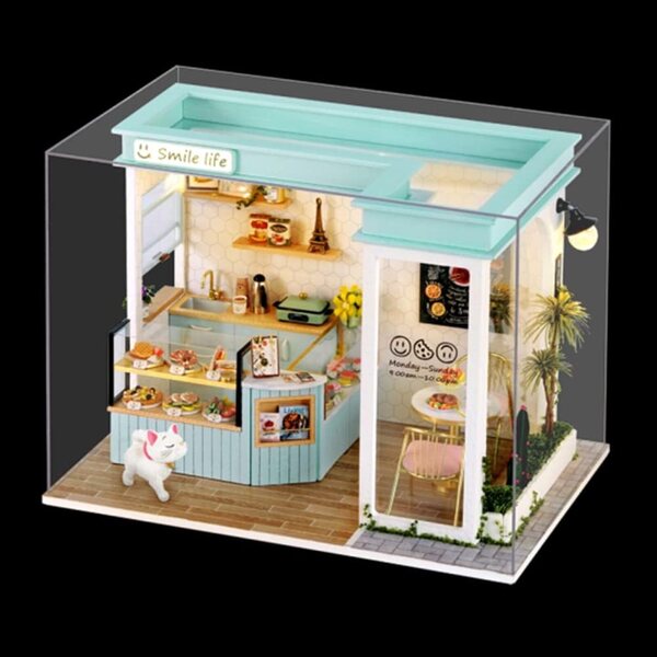1:24 Puppenhaus-Bausatz aus Holz zum Zusammenbauen mit detailliertem Zubehör XLZSP