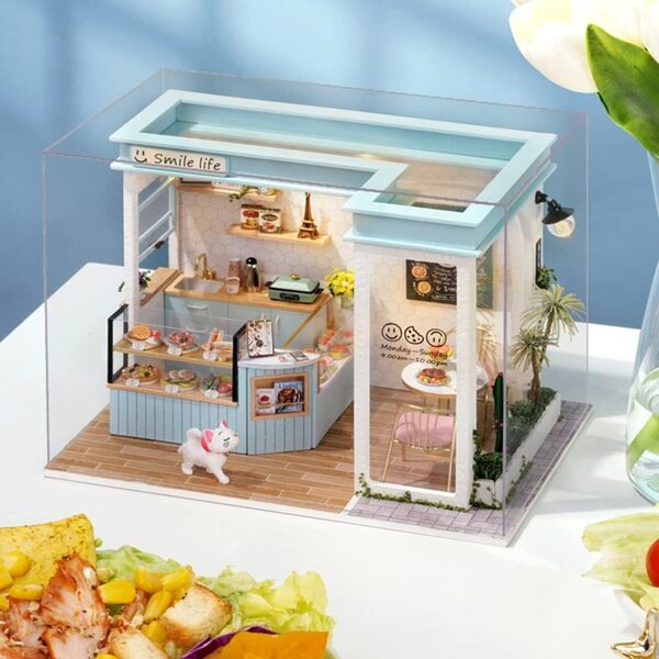 1:24 Puppenhaus-Bausatz aus Holz zum Zusammenbauen mit detailliertem Zubehör XLZSP