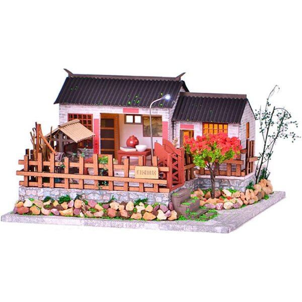 1:24 Miniatur-Puppenhaus-Bausatz – DIY im antiken chinesischen Stil mit LED und Möbeln