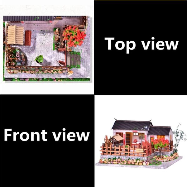 1:24 Miniatur-Puppenhaus-Bausatz – DIY im antiken chinesischen Stil mit LED und Möbeln