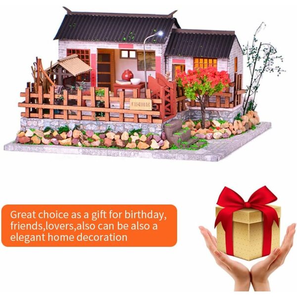 1:24 Miniatur-Puppenhaus-Bausatz – DIY im antiken chinesischen Stil mit LED und Möbeln