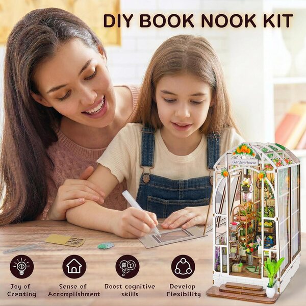 Kit casa di bambola miniatura con luce LED, hobby creativo e decorazione raffinata